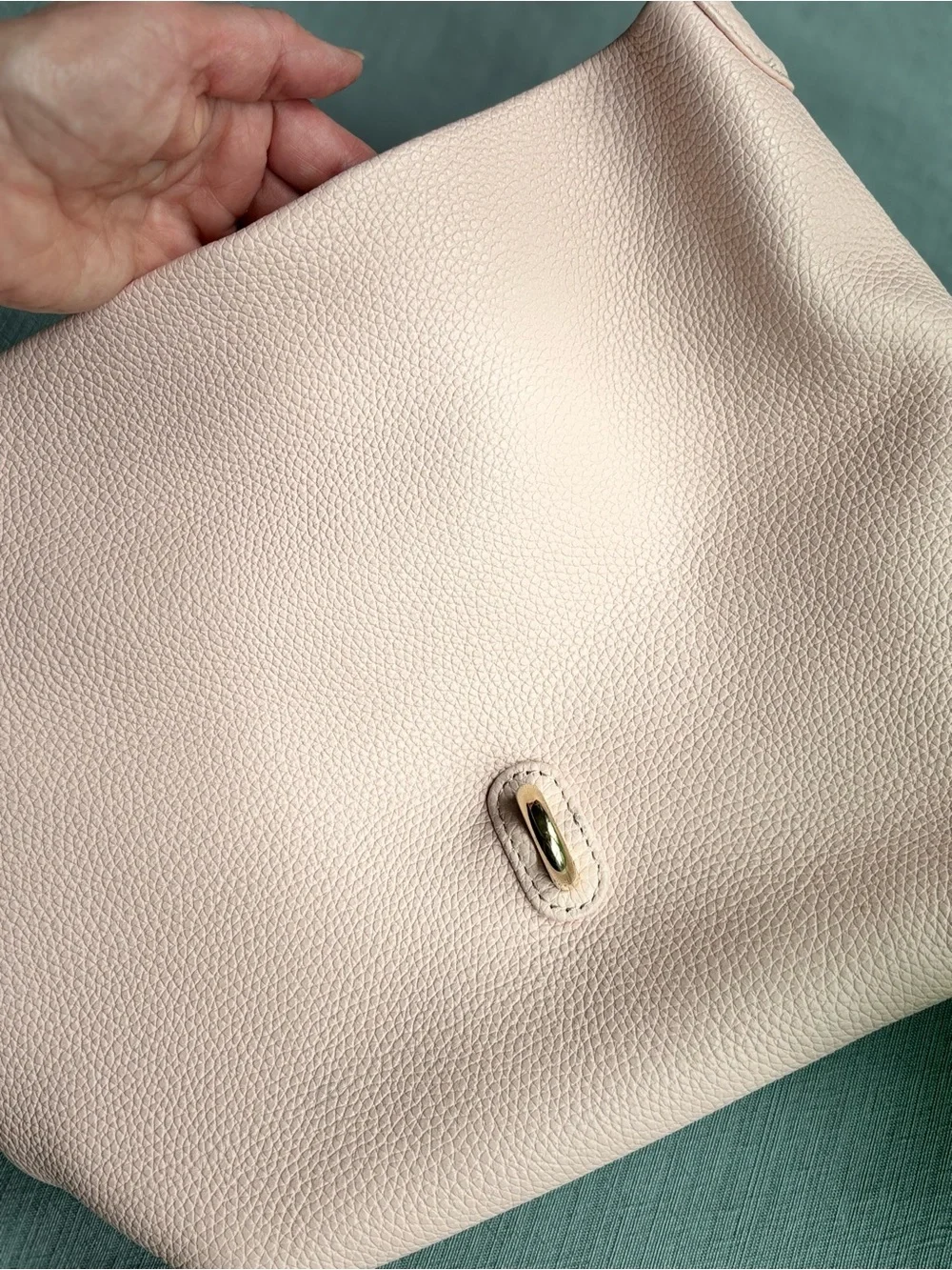 Dooney & Bourke Pebbled Leather Hobo Shoulder Bag in Blush Pink Gold Hardware